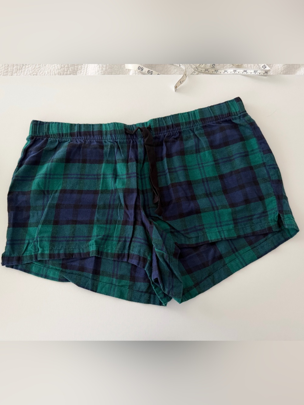 Old Navy Green & Navy Plaid Athletic Shorts